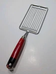 Vintage Mid Century Tomado Holland Tomato Slicer Red & Blk Wood Handle Nice. Fixed Price $6.90.