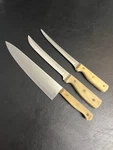 Vtg Carnel Hall Set Of 3 Knives Fine Molybdenum Knife Japan Chef Slicer Carving. Fixed Price $25.00.