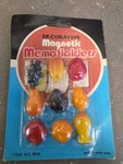 Vintage 70S Kitchen King Magnetic Memo Holders Fruit Magnets Nos. Fixed Price $16.00.