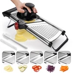 X Home Adjustable Mandoline Slicer For 7"L 16.7"W 3.4"H, Black Red. Fixed Price $30.81.