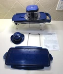 Blue 6 Pc Genius Speed Slicer Plus W Stainless Steel V-blade Julienne Strips. Fixed Price $22.99.