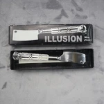 Illusion Mini Cleaver Decoration Acrylic Handle Stainless Steel Style# 9605. Fixed Price $12.73.