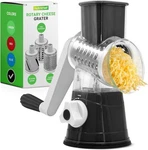 Nutrichef Rotary Cheese Grater With Handle 3 Replaceable Drum Blades (red). Fixed Price $23.77.