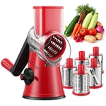 Gdl Rotary Cheese Grater Hand Crank With 5 Interchangeable Blades, Red. Fixed Price $52.29.