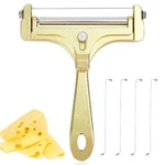 Lasuroa Cheese Cutter, Stainless Steel Slicer With 4PCS Extra M, Gold. Fixed Price $12.66.