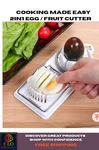 2-IN-1 Kitchen Household Stainless Steel Wire Egg Fruit Cutter Slicer Made Easy. Fixed Price $19.90.