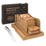 Vriccc Bamboo Bread Slicer With Serrated Knife, Adjustable Guide. Fixed Price $29.73.