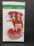 Cherry Pitter Tool Red W/ Container Removable Tray Easy Fruit Seed Remover. Fixed Price $19.99.