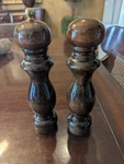 Vintage Imperial Japan Hardwood Salt Shaker & Pepper Mill Grinder 9" Set Of 2. Fixed Price $20.00.