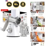 Rotary Cheese Grater, Kitchen Mandoline Vegetable Slicer With 3 Interchangeab.... Fixed Price $65.99.