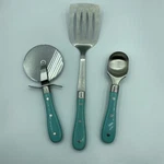 3 Kitchenaid Utensils Ice Cream Scoop Slotted Spatula & Pizza Cutter Turquoise. Fixed Price $18.00.
