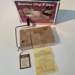 Vintage Prodyne Gourmet Cheese Board Wire Slicer #105L Thick Oak Chop 'n. Fixed Price $24.87.
