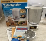Presto Tatertwister Electric Curly Cutter Only 1 Disk 02930 W/box & Instructions. Fixed Price $26.97.