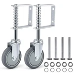 2 Pack Heavy Duty Spring-loaded Gate Casters, 4 Inch Sliding Wheels For Wooden &. Fixed Price $35.49.