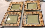 (4) Espana Lexi-lifestyle Hand Painted Floral Design Dinner Plates Dish Set 11". Fixed Price $5.00.