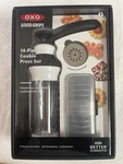Oxo Good Grips 14-PIECE Cookie Press Set With Stainless Steel Disks Case. Fixed Price $17.75.