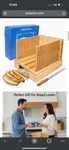 Heddfan Bamboo Adjustable Bread Slicer With Knife And Guide. Fixed Price $35.00.