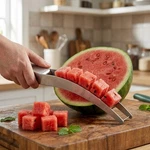 Watermelon Cube Slicer Cutter Stainless Steel Kitchen Fruit Prep Tool. Fixed Price $10.28.