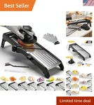 Mandoline Food Slicer For Kitchen, Adjustable Stainless Steel Veget.... Fixed Price $46.66.