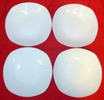 Set 4 Denmark Tools For Cooks White Rounded Square Salad Pasta Plates Bowl 8.5". Fixed Price $46.88.