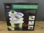 The Sharper Image 5 Quart 4 1 Salad Spinner 3 Easy To Use Blades Bpa - New!. Fixed Price $19.94.
