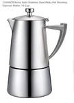 Cuisinox Roma 10-CUP Espresso Maker, Satin Stainless Steel, Stovetop, # COF-10RS. Fixed Price $84.99.