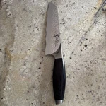 Shun BB1506 Edo Dual Density Utility Knife 8-1/4" Hammered VG10 Blade New. Fixed Price $220.00.