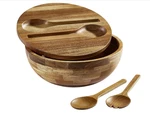 Joymay Salad Wood Set With Lid Acacia Serving For Fru. Fixed Price $59.00.