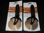 2 X Pizza Cutters Household Trends 3.5" Blade Safety Cover Nonslip Grip Dw. Fixed Price $10.50.