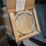 The Glass Shop - Salad Works Clear Bowl Original Box, Made Romania. Fixed Price $26.00.