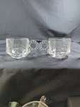 Hazel Atlas Glass Punch Cups Beaded Boopie Handle Square Beveled Base Set Of 2. Fixed Price $12.00.