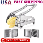 2 Blade Stainless Steel French Fry Cutter Potato Vegetable Slicer Chopper Dicer. Fixed Price $13.99.