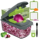 Ourokhome Vegetable Chopper Cutter With Container, Manual 2 Blades, Green. Fixed Price $27.46.
