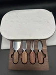 Marble Cheese Board Set With Knives-williams Sonoma 36310. Fixed Price $95.75.