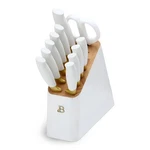 Beautiful 12 Piece Stainless Steel Knife Block Set,soft-grip Handles White Icing. Fixed Price $76.54.