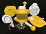 Genius 9 Piece Salad Mixer - Chopper Slicer Whip And More! Euc. Fixed Price $19.50.