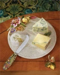 New Jay Strongwater Frida Flora Cheese Knife Green Pink Crystals Rare 2 Av. Fixed Price $325.00.