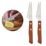 2 Pc Stainless Steel Bar Knife Peeler Sharp Blade Wooden Handle Channel Paring. Fixed Price $9.23.
