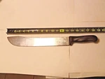 Vtg Large Lamson 10S80 13.5" Dimitar Blade, W/ Soft Cushioned Black Handle. Fixed Price $38.00.