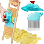 3 Pcs Waffle Fry Cutter Set Crinkle For Potatoes French Lattice Ma.... Fixed Price $28.99.