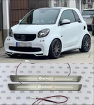 Set Of 2 Pcs Smart Led Door Sills Scuff Plates Made 453 Fortwo. Fixed Price $280.00.