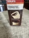 Krups Touch-top Coffee Mill Quality By Design Type 208 Original Box. Fixed Price $20.00.