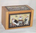 Recipe Box Fat Bamboo Bistro Waiter Kitchen Decor Blk Chefs. Fixed Price $44.99.
