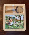 Delftware Wood Cutting Or Cheese Board W/ Slicer, Holland Farm - Rare!. Fixed Price $19.95.