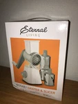 Eternal Living Rotary Grater Shredder Slicer W/ 3 Blades: Complete Open Box. Fixed Price $18.95.