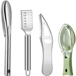Honoson 4 Pcs Fish Scaler Remover Stainless Steel Skin Scraper Grater.... Fixed Price $14.52.