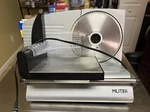 Mliter Electric Food Slicer 150W Motor 7.5IN Blades Heavydutythicknessadjustable. Fixed Price $45.37.