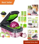 High-quality 12-IN-1 Vegetable Cutter With Non-slip Base & Cleaning Accessories. Fixed Price $20.99.