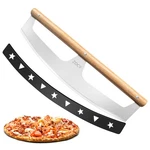 Pizza Cutter Rocker With Wooden Handles & Protective Cover By Zocy. Fixed Price $84.12.
