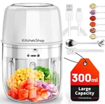 Kitchekshop Electric Garlic Chopper 300ML Portable Cordless Food Processor Recha. Fixed Price $32.98.